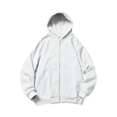 Los Angeles Apparel 14Oz Heavy Fleece Zip Up Hooded Sweatshirt Zip Hoodie "Ash Gray"