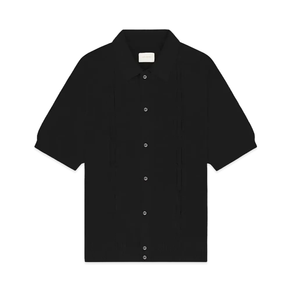 Aime Leon Dore Pointelle Polo Cardigan "Black"