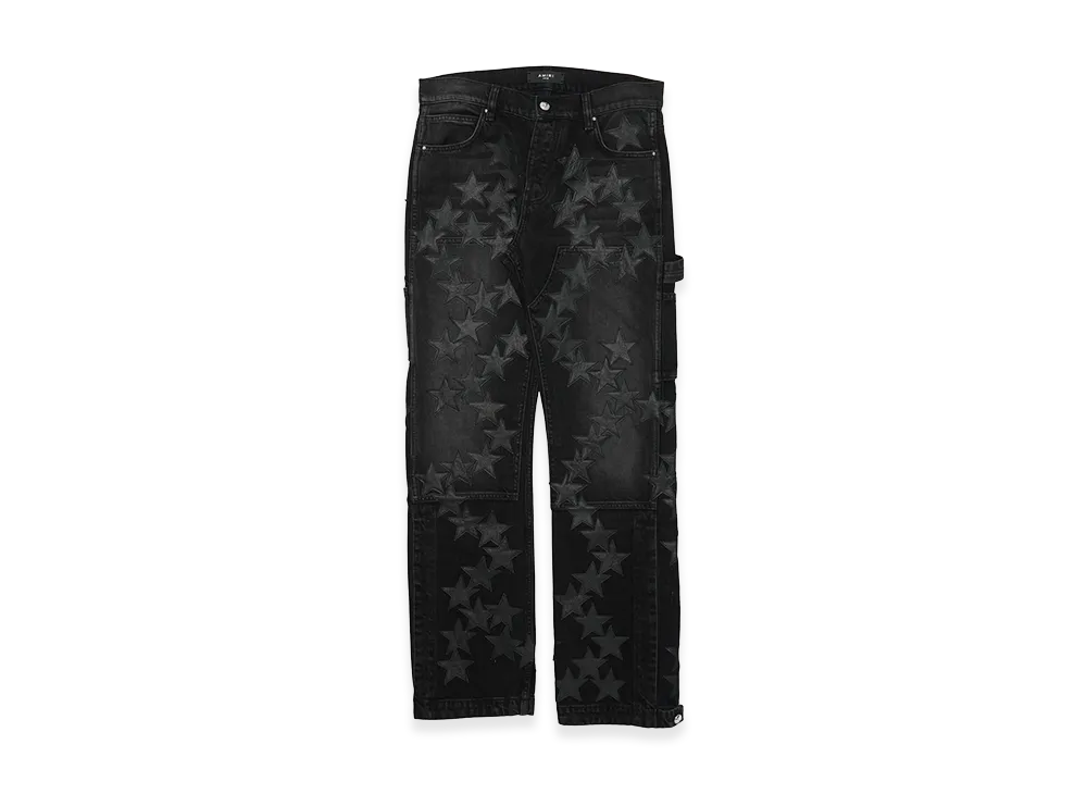 AMIRI × Chemist Leather Star Patch Carpenter Jean "Black"
