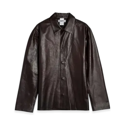 HOPE Saturn Leather Shirt "Red Wine"