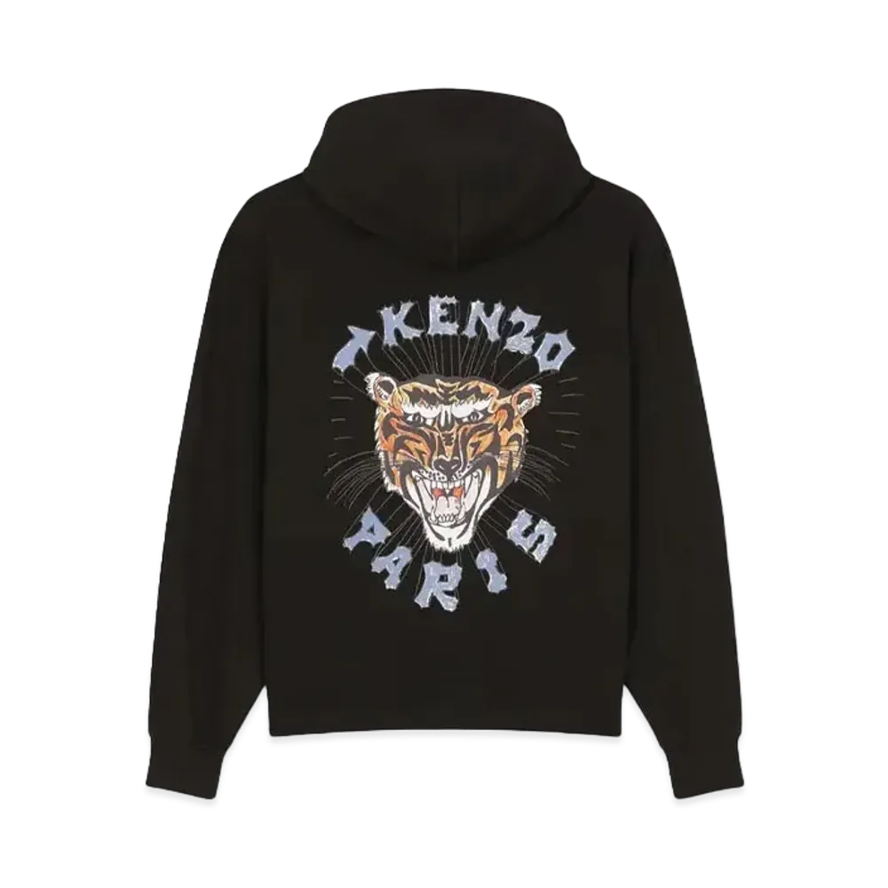 KENZO 'DRAWN VARSITY' Embroidery Oversize Hoodie "Black"