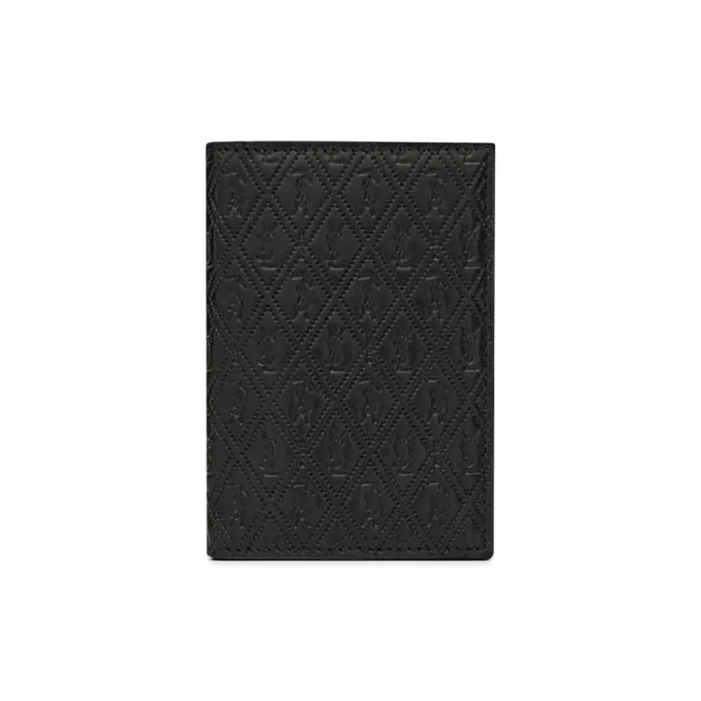 SAINT LAURENT Le Monogramme All Over Credit Card Wallet In Embossed Smooth Leather "Black"