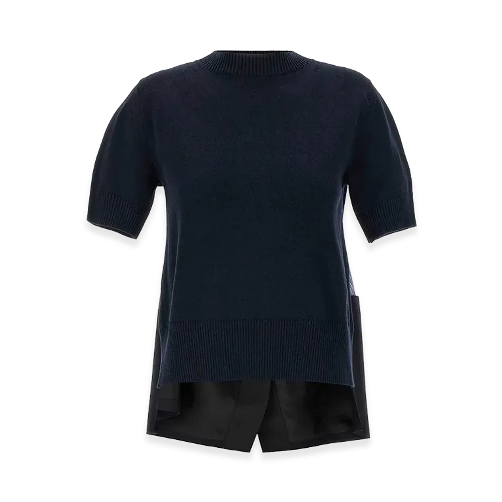 sacai Women's Patchwork Sweater "Blue"