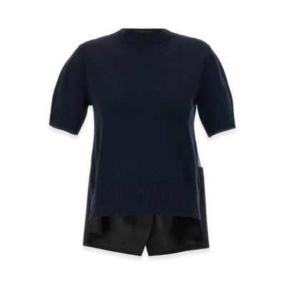 sacai Women's Patchwork Sweater "Blue"