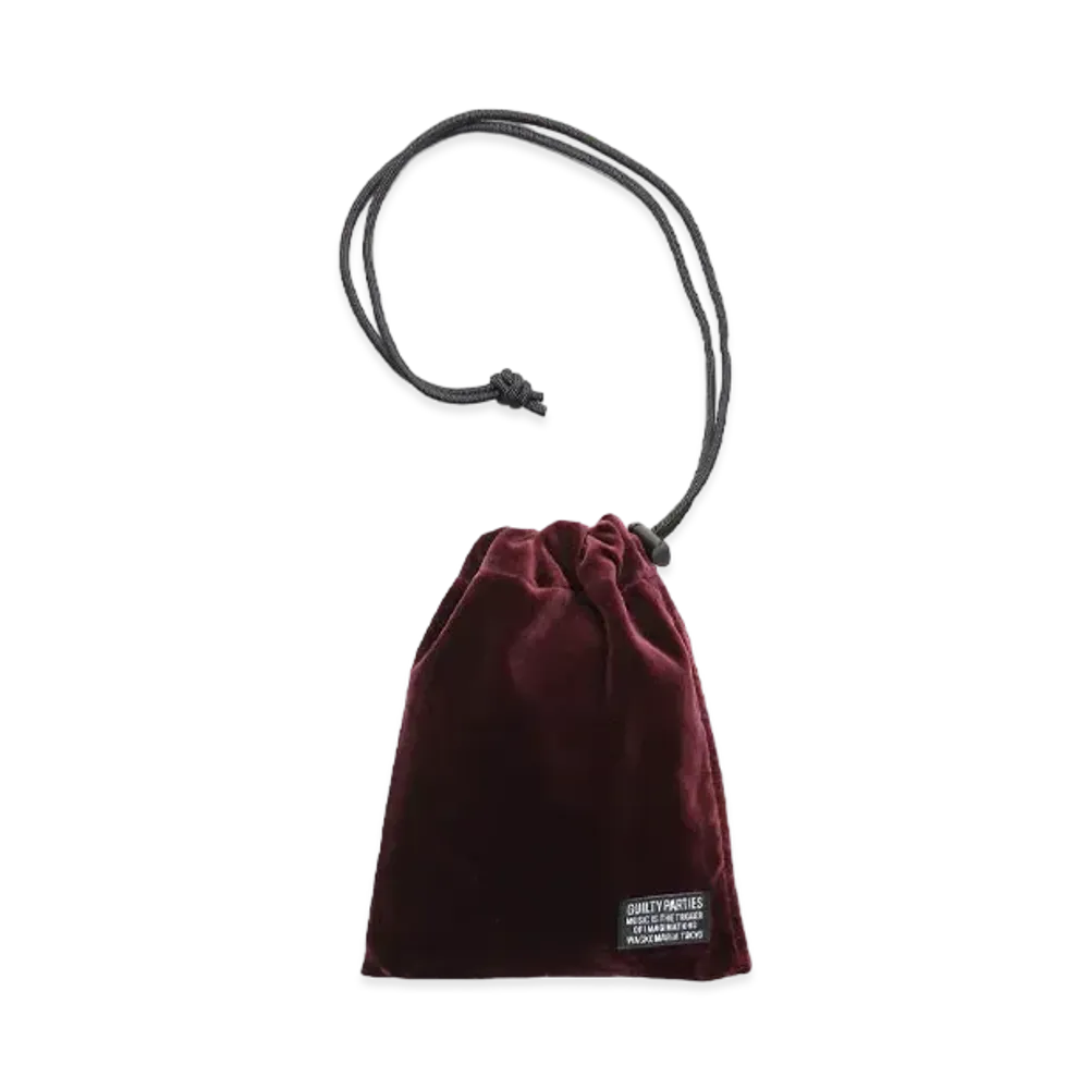 WACKO MARIA Velvet Drawstring Bag "Burgundy"