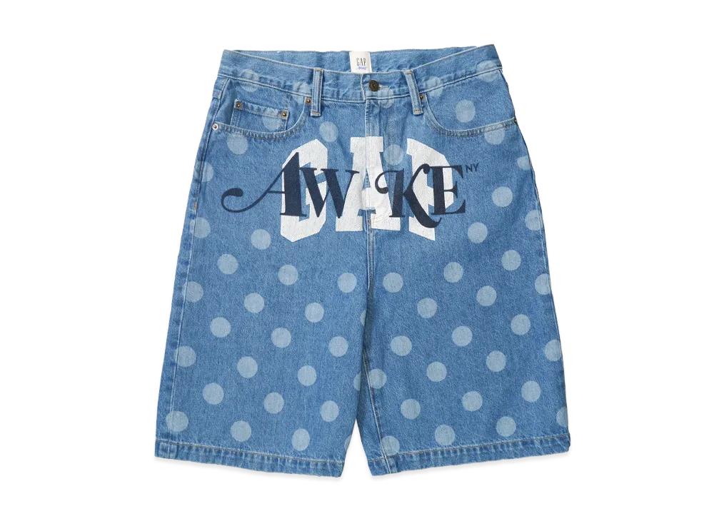 Gap x Awake NY '90s Loose Fit Polka Dot Denim Shorts "Medium Wash"