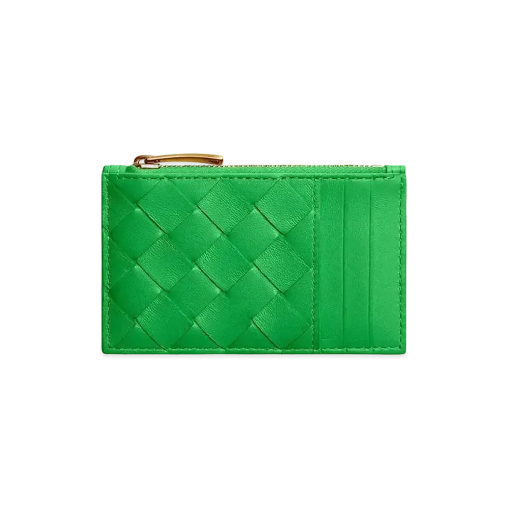 Bottega Veneta Zipped Card Case "Parakeet"