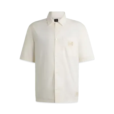 Boss x Shohei Ohtani Relaxed Fit Cotton Poplin Shirt "White"