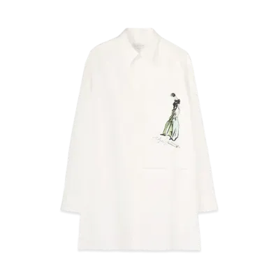 Yohji Yamamoto Pour Homme WOMAN PRINT LAYER BLOUSE "White"
