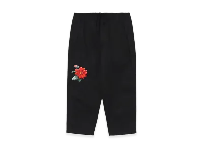 WILDSIDE YOHJI YAMAMOTO Red Dahlia Embroidery Pants "Black"