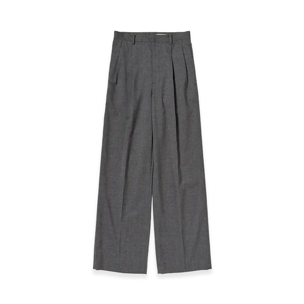 AURALEE Women's Summer Twist Cashmere Pora Two-Tuck Slacks "Top Charcoal Gray"
