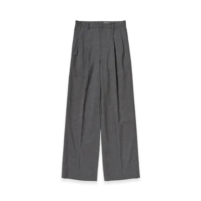 AURALEE Women's Summer Twist Cashmere Pora Two-Tuck Slacks "Top Charcoal Gray"