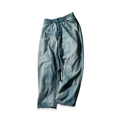 ANCELLM x Barneys New York Damaged Wide Denim Pants "Blue"