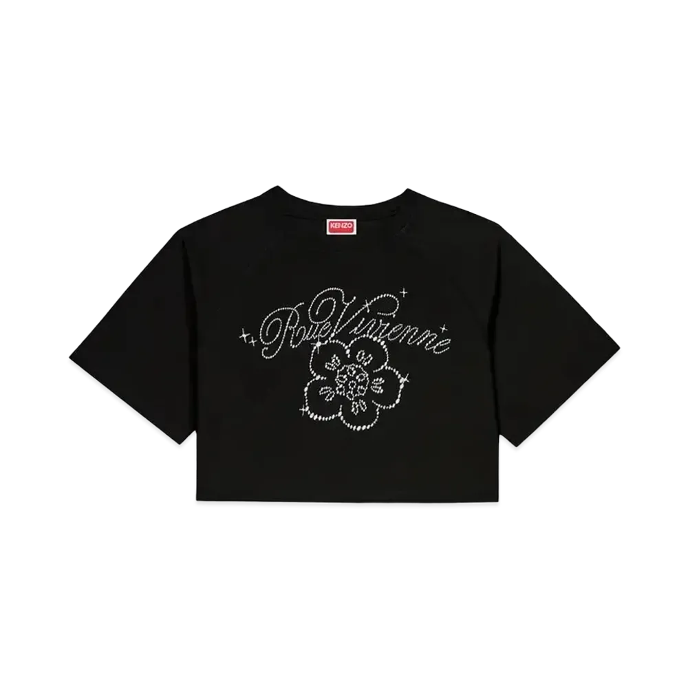 KENZO 'CONSTELLATION' Embroidery Cropped T-shirt "Black"