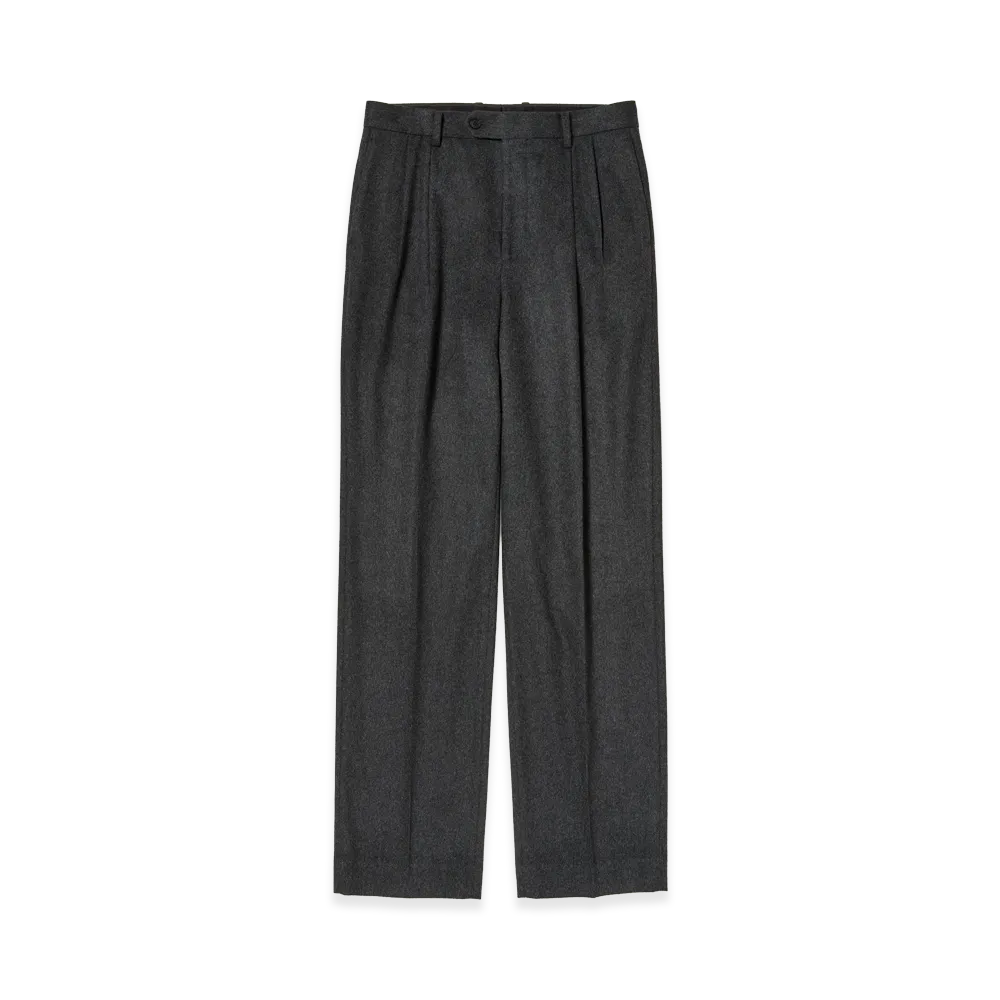 AURALEE Cashmere Moleskin Two-Tuck Slacks "Top Charcoal"