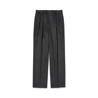 AURALEE Cashmere Moleskin Two-Tuck Slacks "Top Charcoal"