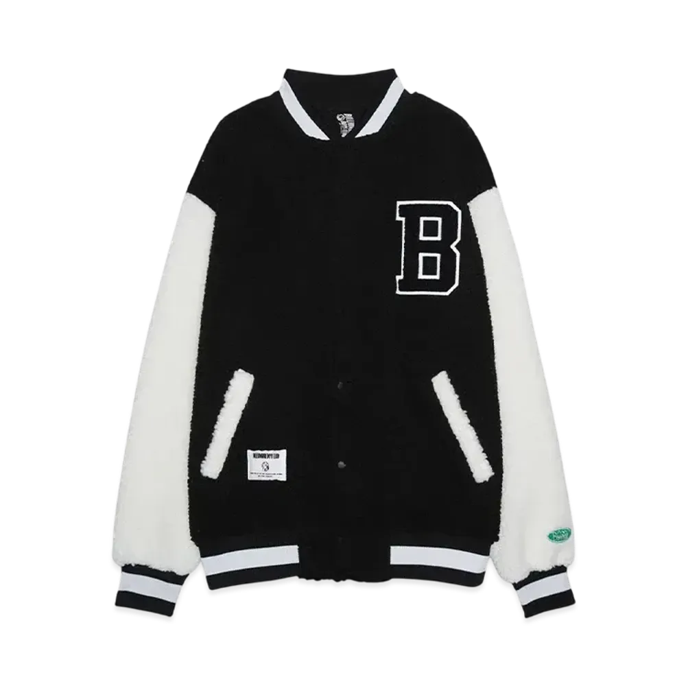 BBC x MANASTASH BOA VARSITY JACKET WITH BADGES "BLACK"