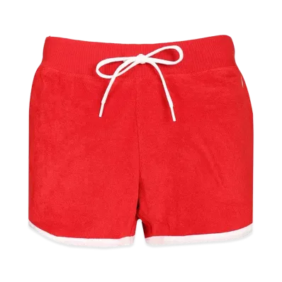 Ralph Lauren Women's Terry Cloth Shorts With Drawstring "Red"
