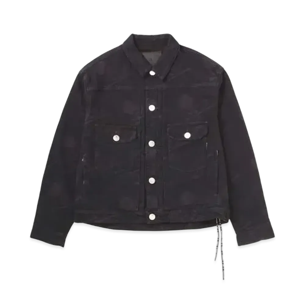 mastermind WORLD Water Repellent Monogram Denim Trucker Jacket "Black"