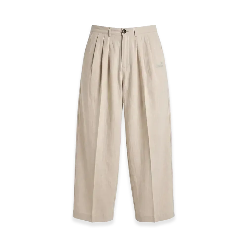 FEELS. Linen Two-Tucked Slacks "Beige"