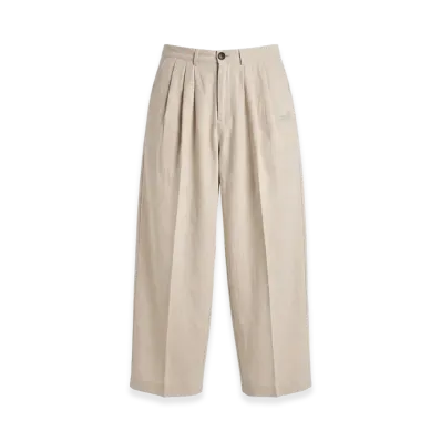 FEELS. Linen Two-Tucked Slacks "Beige"