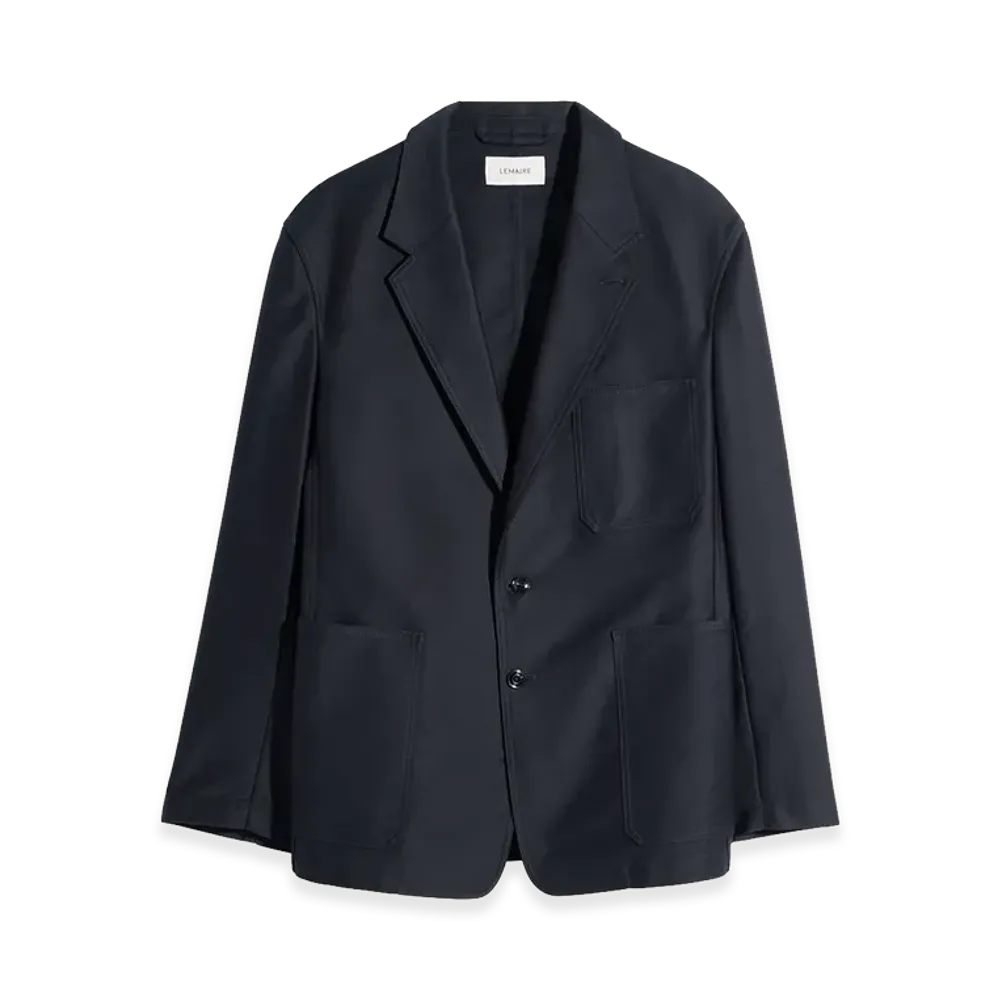 LEMAIRE Cotton Satin Single-Breasted Workwear Jacket "Urchin"