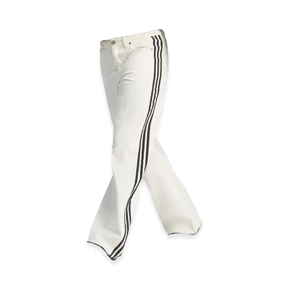 adidas Women's Firebird Denim Track Pants "White"