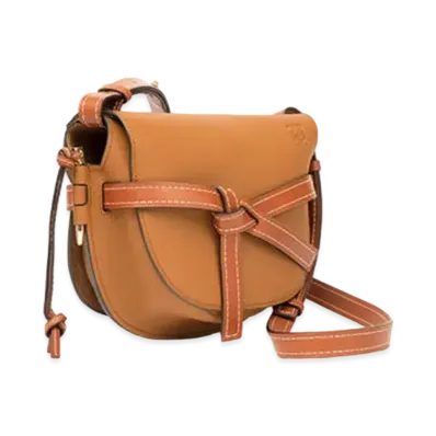 LOEWE Small Gate Bag In Soft Grained Calfskin "Light Caramel / Pecan"