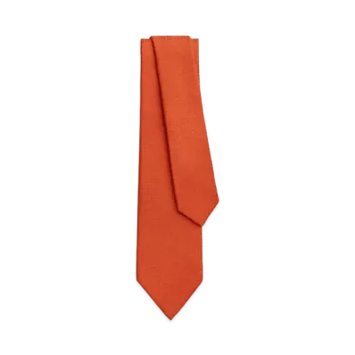 Hermes Tie 7 Faconnee Upside Down Tie "Rouille"