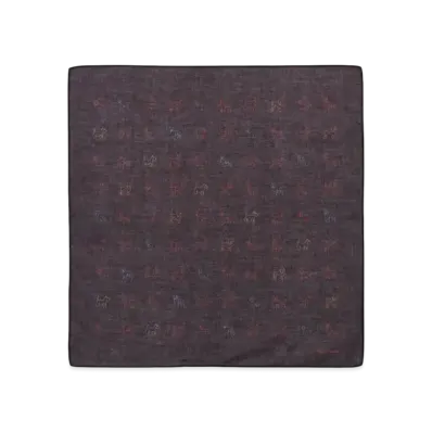 Paul Smith Sketch Dogs Handkerchief "DarkRed"