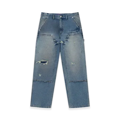 BlackEyePatch Double Knee Damaged Painter Pants "Indigo"