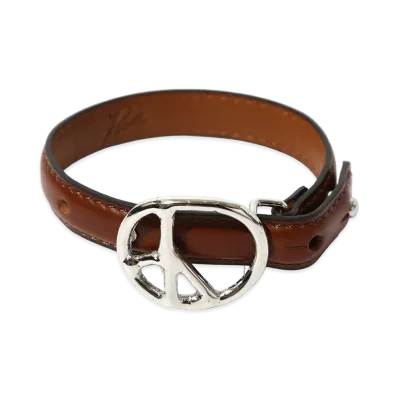 NEEDLES Peace Buckle Narrow Bracelet - Leather "Brown"