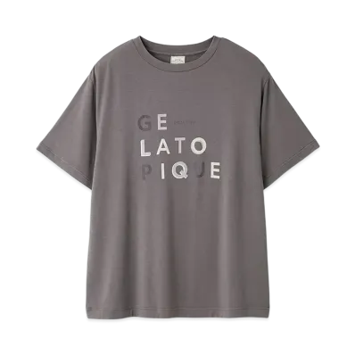 GELATO PIQUE Rayon Logo One Point T-Shirt "Dark Gray"