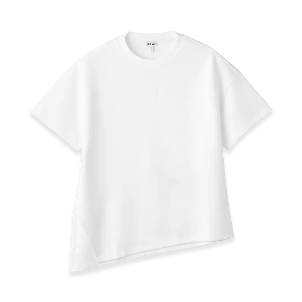 LOEWE Women's Asymmetric Crew-Neck T-Shirt "White"