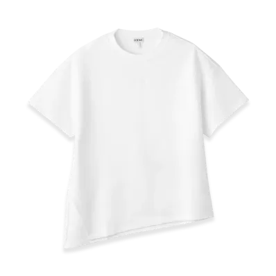 LOEWE Women's Asymmetric Crew-Neck T-Shirt "White"