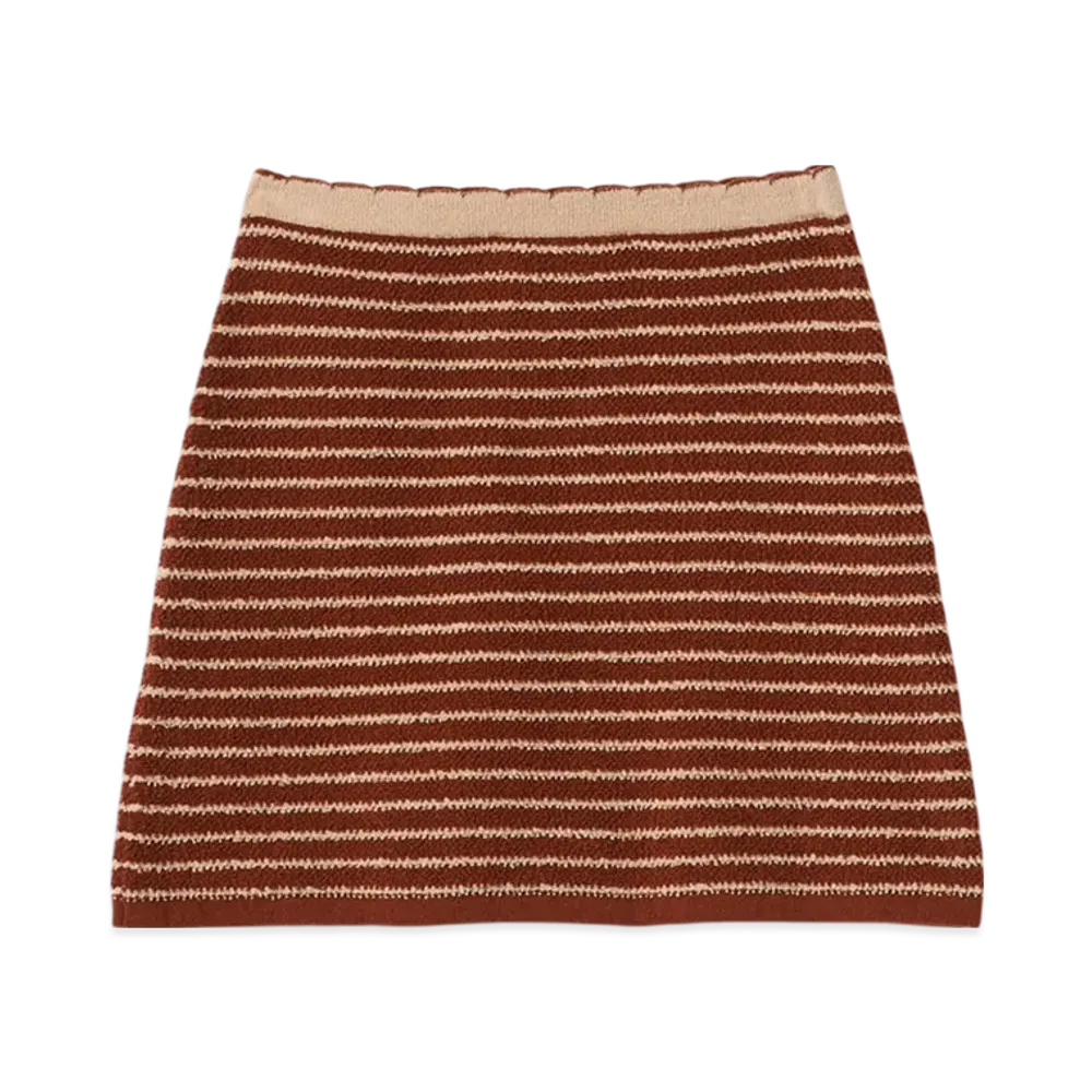 MIU MIU Cotton Boucle Mini Skirt "Tobacco"
