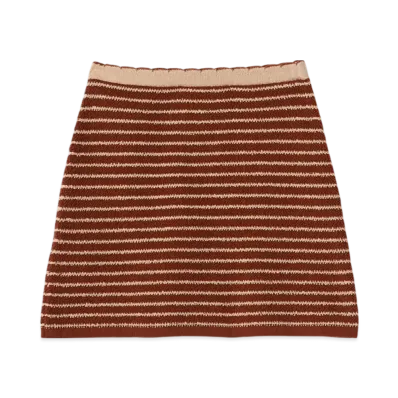 MIU MIU Cotton Boucle Mini Skirt "Tobacco"