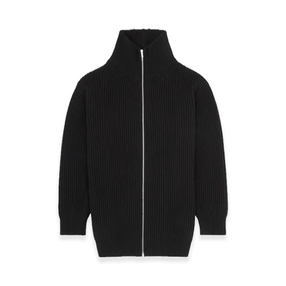MM6 Maison Margiela Rib Knit Cardigan Dress "Black"