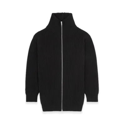 MM6 Maison Margiela Rib Knit Cardigan Dress "Black"