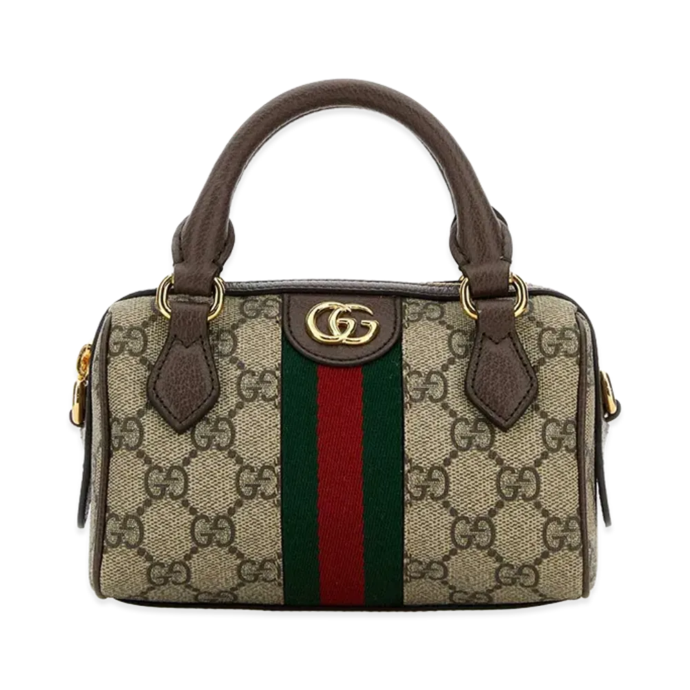 GUCCI Women's GG Supreme Fabric Super Mini Ophidia Handbag "Beige"