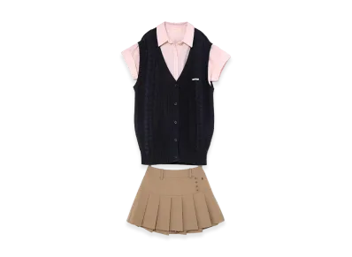 ANDMARY Women's Mimi Shirt Layered Set Up "Navy"