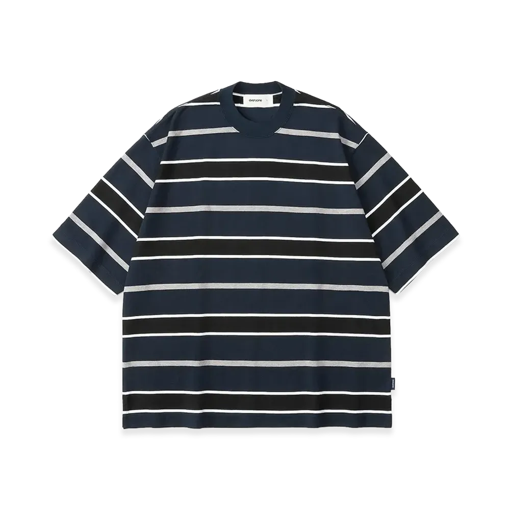 everyone Multi Border Short Sleeve Tee Shirt "Navy/Black"