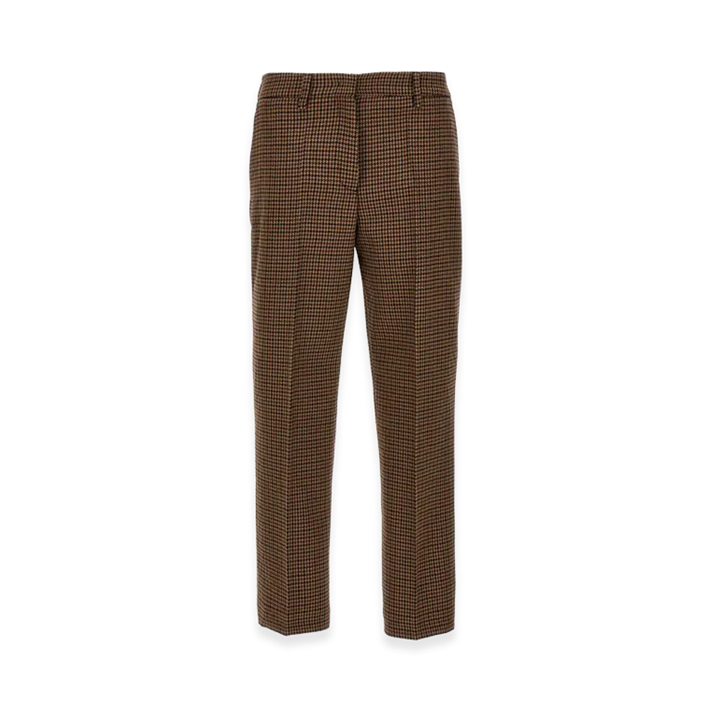 PRADA Women's Houndstooth Pants "Brown"
