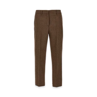 PRADA Women's Houndstooth Pants "Brown"