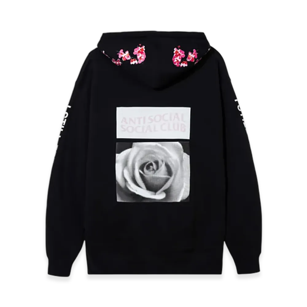 ANTI SOCIAL SOCIAL CLUB Embroidered Wildleder Hoodie "Black"
