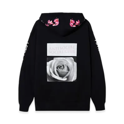 ANTI SOCIAL SOCIAL CLUB Embroidered Wildleder Hoodie "Black"