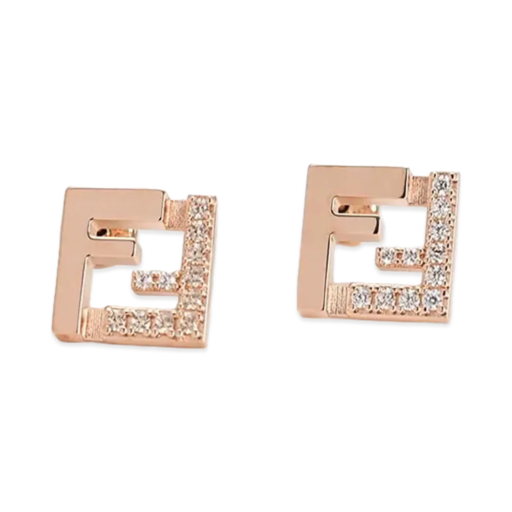 FENDI Women's Forever Stud Earrings "Pink"