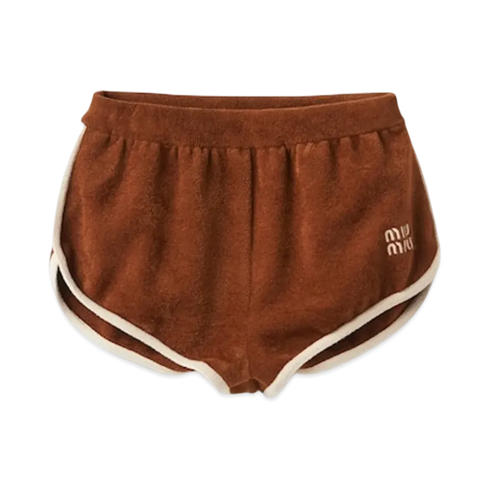MIU MIU Women's Viscose Shorts "Tobacco"