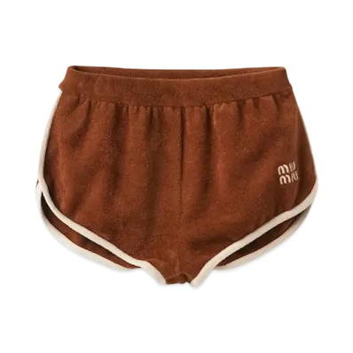 MIU MIU Women's Viscose Shorts "Tobacco"