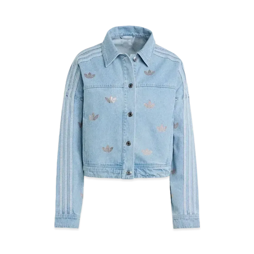 adidas Denim Rhinestone Jacket "Clear Blue"